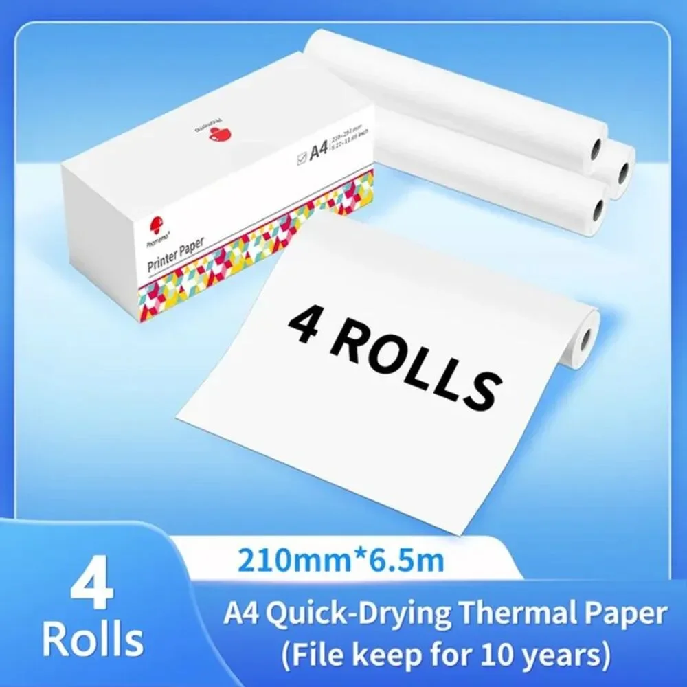 Phomemo A4 Thermal Printer Paper Letter Paper Quick-Dry Continuous Paper Suitab